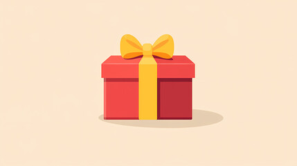 Obraz premium Yellow ribbon on red gift box