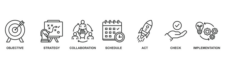 Action plan banner web icon vector illustration concept with icon