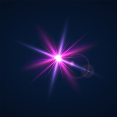 Beams of bright light shining on black background. White and golden beams of bright light shining on black background