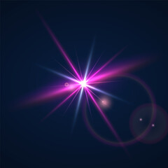 Beams of bright light shining on black background. White and golden beams of bright light shining on black background