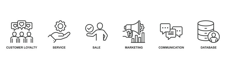 CRM banner web icon vector illustration concept for customer relationship management with icon