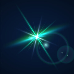 Beams of bright light shining on black background. White and golden beams of bright light shining on black background
