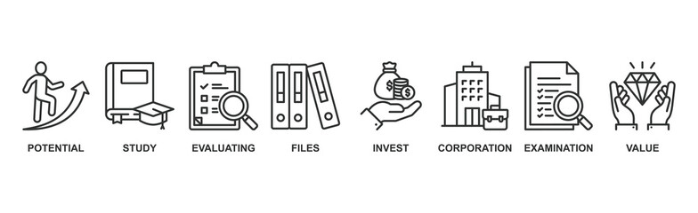 Due diligence banner web icon vector illustration concept with icon