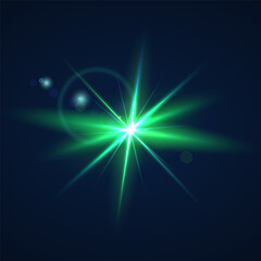 Beams of bright light shining on black background. White and golden beams of bright light shining on black background