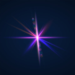 Beams of bright light shining on black background. White and golden beams of bright light shining on black background