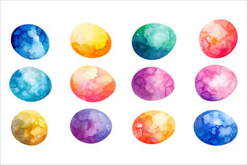 Set of colorful artistic easter eggs perfect for spring decor