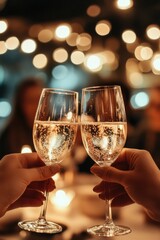 A pair of friends or romantic partners enjoying a moment with wine glasses, perfect for social media posts, weddings, or special occasions.