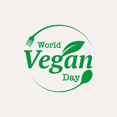 world vegan day good for world, globe with vegetable and food, vegan day celebration. flat design