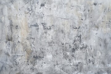 Obraz premium Weathered concrete wall with cracks and stains in gray tones. Concept of aged texture and industrial design.