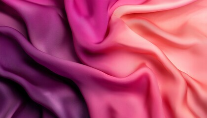 Obraz premium Colorful silky fabric with smooth waves, creating a visually appealing texture and gradient.