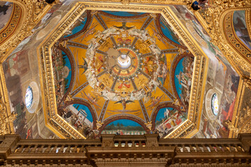 the beautiful frescoed dome of the sanctuary of the holy house of Loreto.
