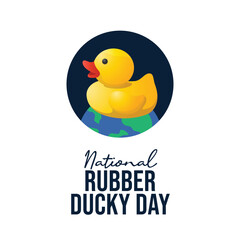 National rubber ducky day vector design template good for celebration usage. National rubber ducky day design. flat design. eps 10.