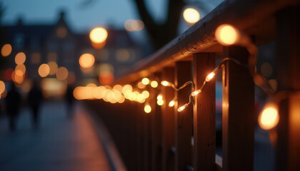 Colorful Christmas garland glows in the dark