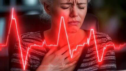 Emergency awareness: portraying the critical moment of heart attack, highlighting person in visible agony as they clutch their chest, drawing attention to urgency, seriousness of heart health issues.