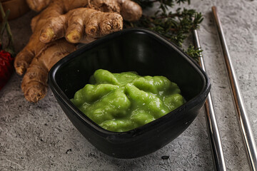 Green organic asian Wasabi seasoning