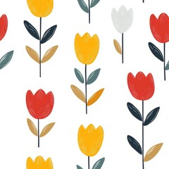 Abstract Minimalist Pattern of Tiny Flowers