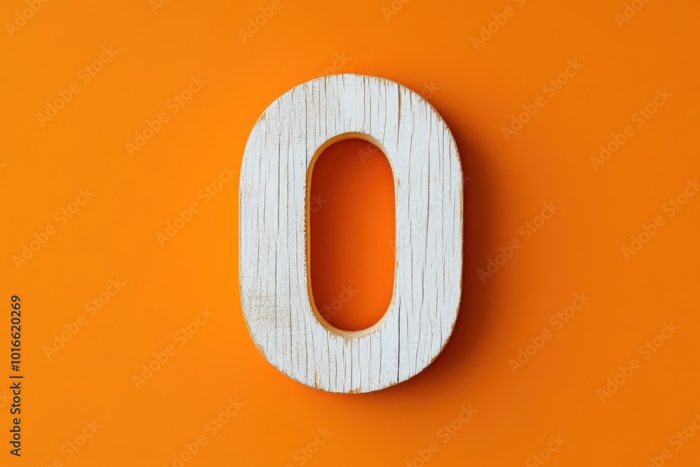 Poster a wooden letter o placed on an orange background, suitable for use in branding or design projects.