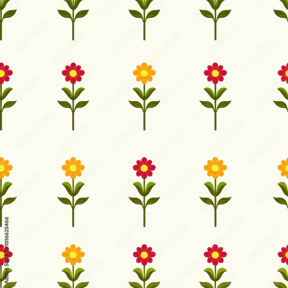 Poster Simple Floral Pattern with Clean Minimal Design