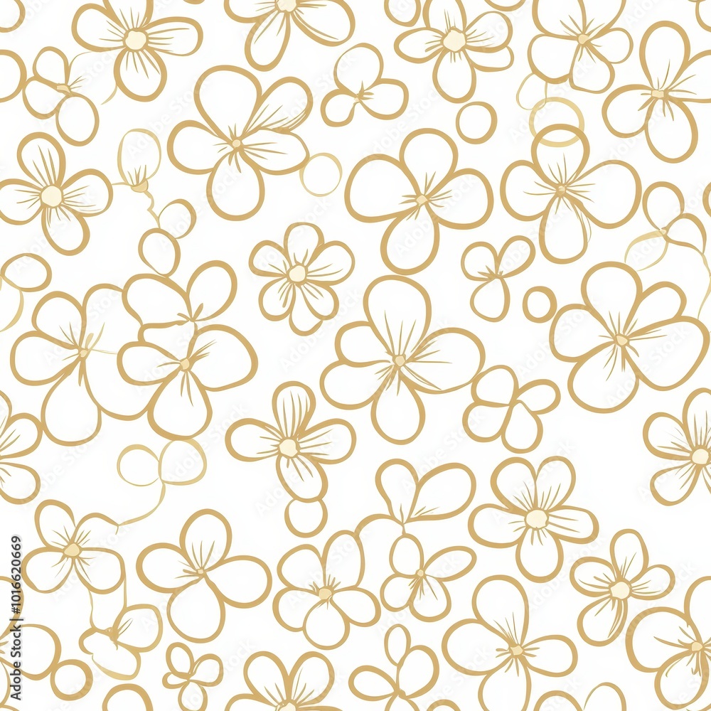 Poster soft minimal flower patterns with thin lines