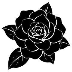 Gardenia Flower Silhouette Vector Illustration for Nature Design