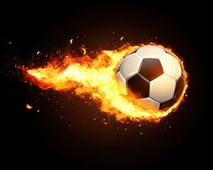 Fototapeta premium Soccer Ball on Fire.