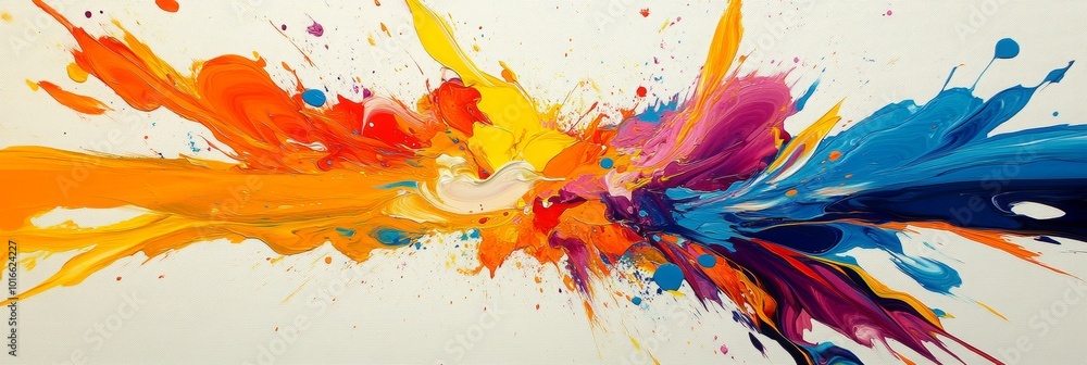 Aufkleber vibrant ink splashes collide across a luminous canvas, creating an energetic interplay of color and 