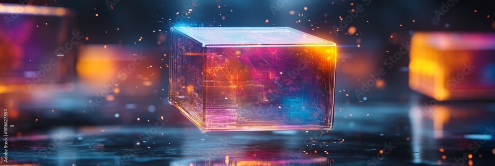 Aufkleber floating hologram business cards with intricate 3d designs showcasing innovation and modern networki