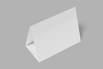 Blank tent card 3D rendering for presentation mockup