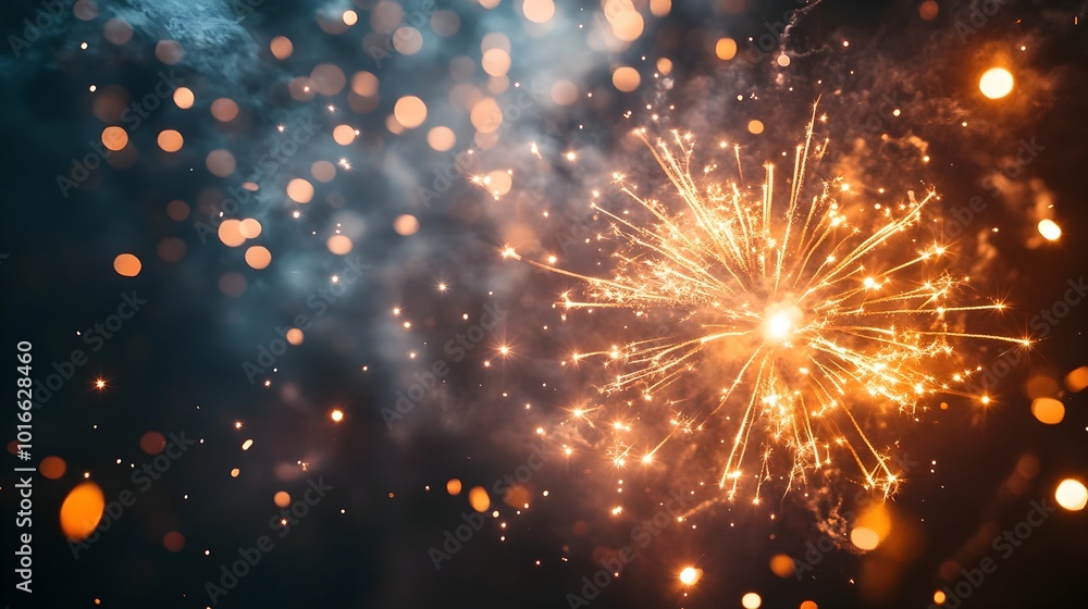 Aufkleber vibrant and mesmerizing firework display with shimmering lights colorful bursts and sparkling explos