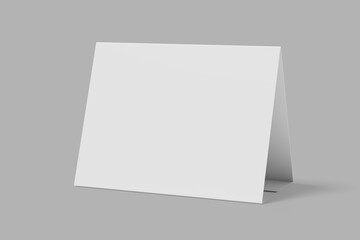 Blank tent card 3D rendering for presentation mockup