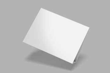 Blank tent card 3D rendering for presentation mockup