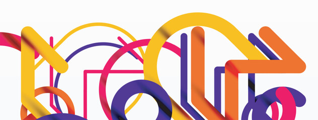 Fototapeta premium Linear design colorful circles and lines