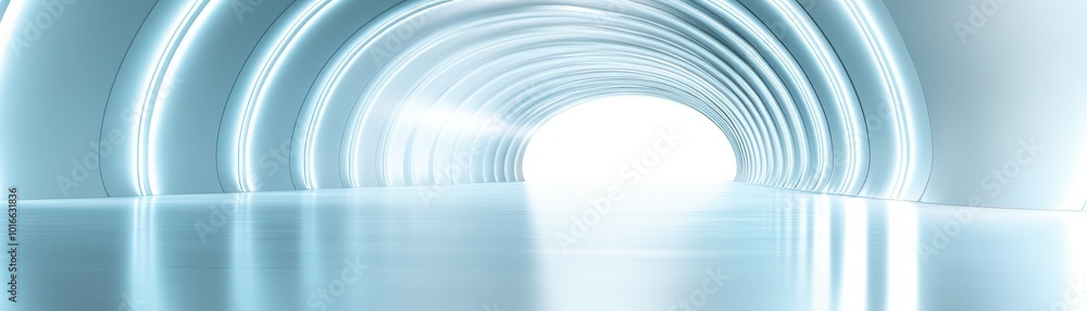 Aufkleber a futuristic tunnel with glowing edges and a bright exit, creating a sense of depth and mystery. ide