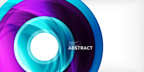 Bright colorful circles with light effects. Abstract background