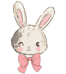 hand drawn cute bunny vector illustration trend design for t shirt printing, graphic design, kids wear, girls clothes, poster, nursery 
