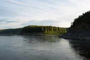 Russia Krasnoyarsk Krai. View of Yenisei on a cloudy summer day