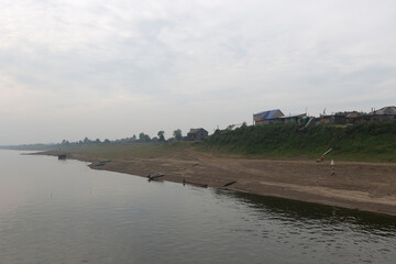 Russia Krasnoyarsk Krai. View of Yenisei on a cloudy summer day