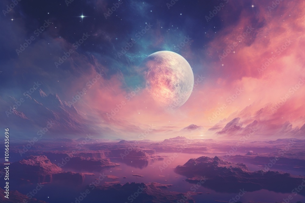 Canvas Prints planet in galaxy space astronomy universe.