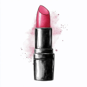 recommend clip art: Watercolor pink lipstick