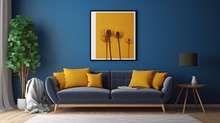 The modern simple design style sitting room composed of sofa and coffee table,generated with AI. 