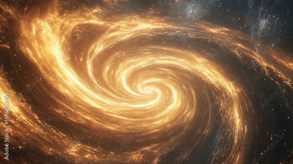 Poster a captivating ai-generated art of a glowing, smooth vortex spiraling in a cosmic space, creating an 