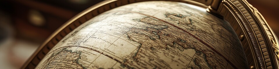 A majestic ship docked on a peaceful beach with palm trees and lush greenery under sky,vintage sextant placed on a nautical map, close-up of an old compass showing coloumbus day.