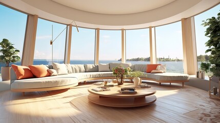 Fototapeta premium The modern simple design style sitting room composed of sofa and coffee table,generated with AI. 