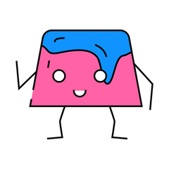 pudding dessert character line icon vector. pudding dessert character sign. isolated symbol illustration