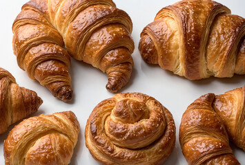 Fototapeta premium croissant on white background