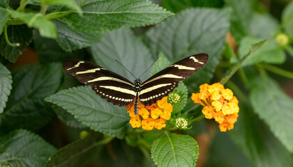 Zebra Longwing Butterfly, Heliconius charithonia, state Butterfly of Florida.Found in extreme southern portions of the United States southward through Mexico, Central America,West Indies to S.America