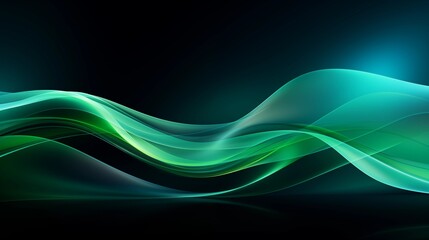 Obraz premium Abstract Background with Soft Blue and green Wavy Lines, Harmonious Blend of Colors Creating Tranquil Atmosphere for Graphics, Posters, Web Pages, and Print Media
