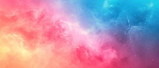 Obraz premium Colorful cosmic background with vivid pink, blue, and orange hues creating an ethereal atmosphere.