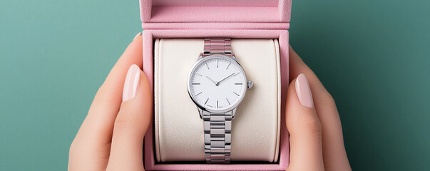 Custombranded luxury wristwatches presented in elegant packaging, premium corporate gifts with a timeless branding appeal