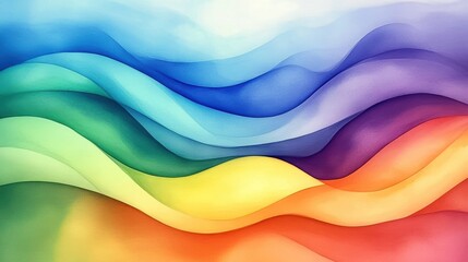 Colorful wave patterns in harmonious shades creating a vibrant abstract design.